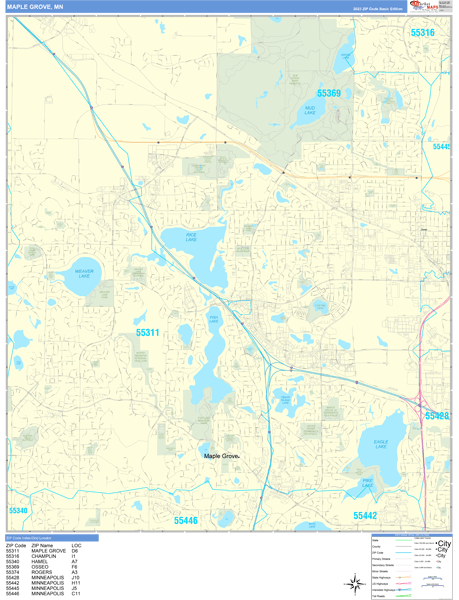Maple Grove Wall Map